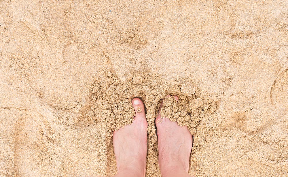 Healthy feet and nails when in vacation